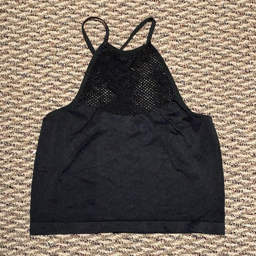 Forever 21 spandex cropped tank mesh neckline - Picture 2 of 5